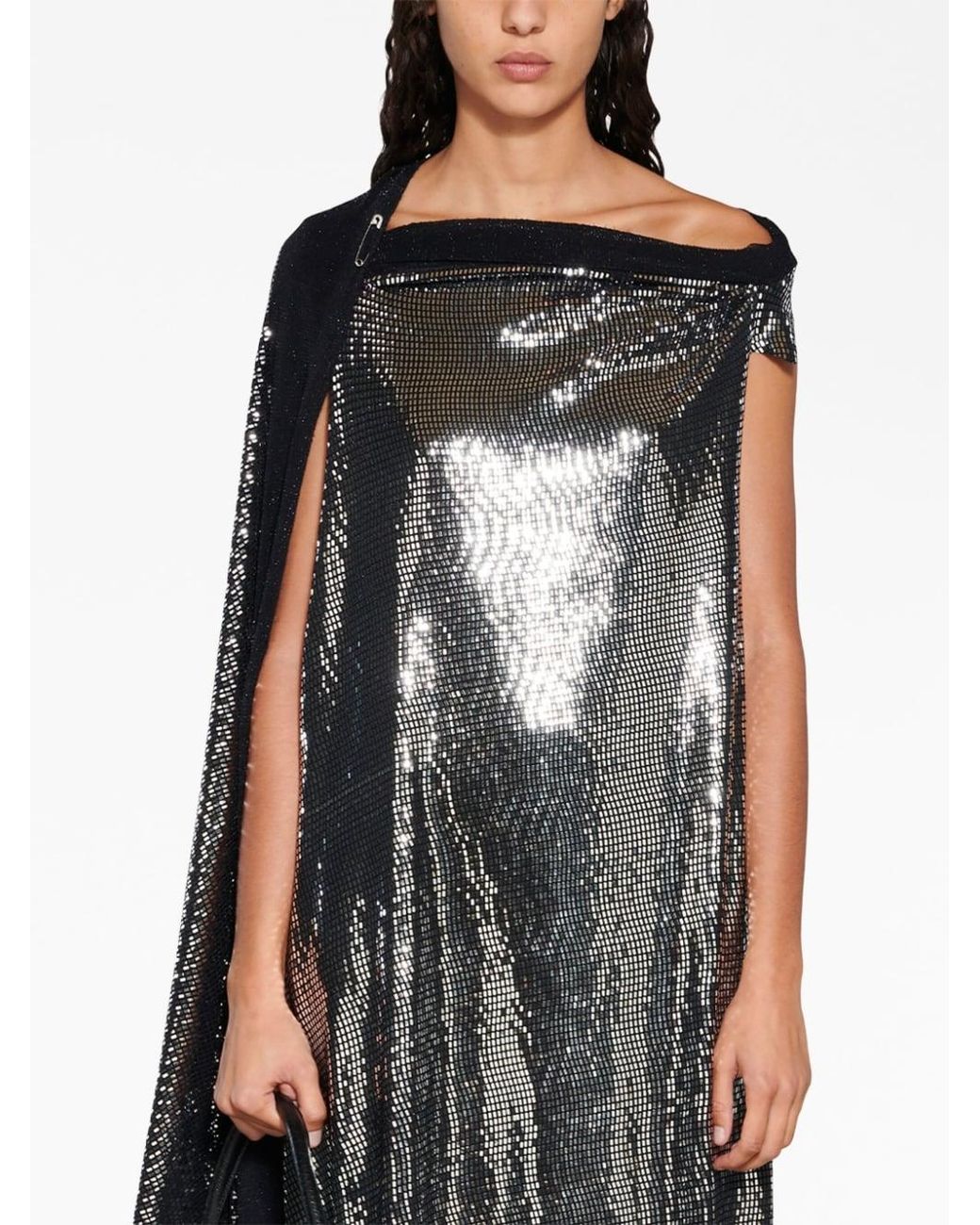 Balenciaga Black Metallic-Effect Dress