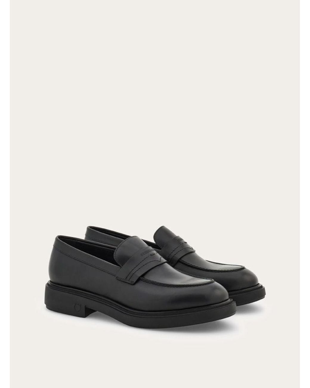 Ferragamo White Calf Leather Loafers for men