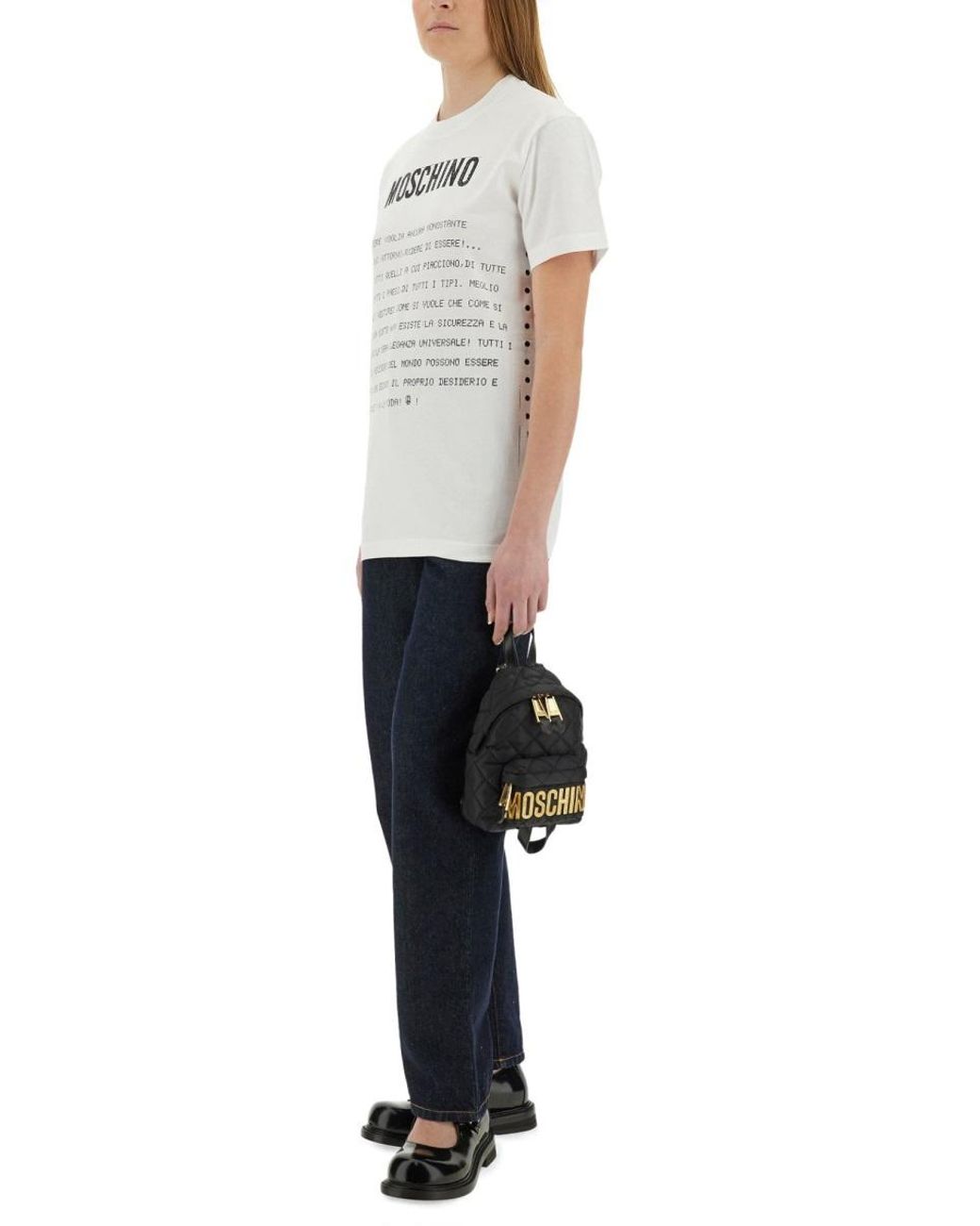 Moschino Gray Moschino Logo Print T-Shirt