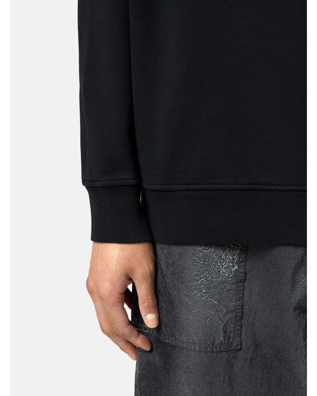 Stone Island Black Stone Island Logo-Embroidered Sweatshirt for men