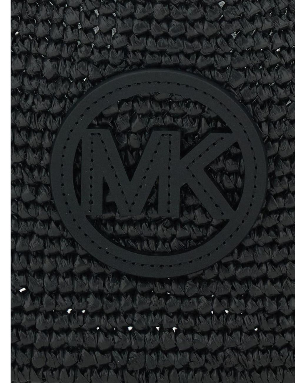MICHAEL Michael Kors Black Small Shoulder Bag Nolita With Leather Logo On Front And Raffia Intreccio Design For Polypropylene