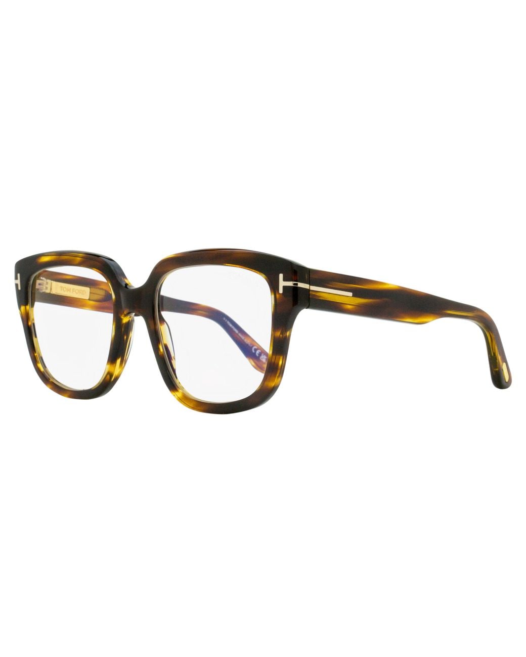 Tom Ford Black Large Square Eyeglasses Tf6094B 055 54Mm Plastic (Acetate) Sunglasses