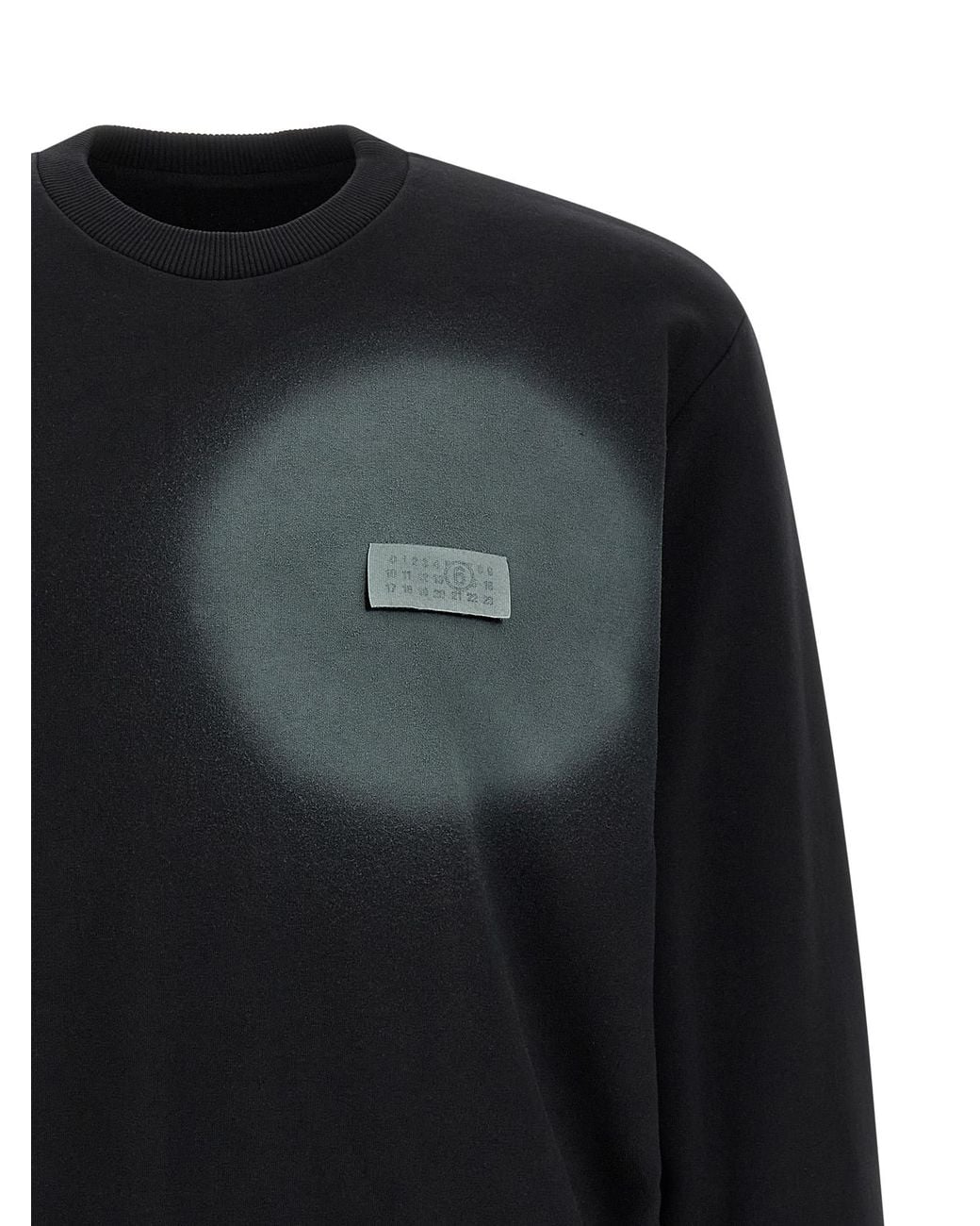 MM6 by Maison Margiela Black Numeric Signature Mm6 Spray Sweatshirt Cotton for men