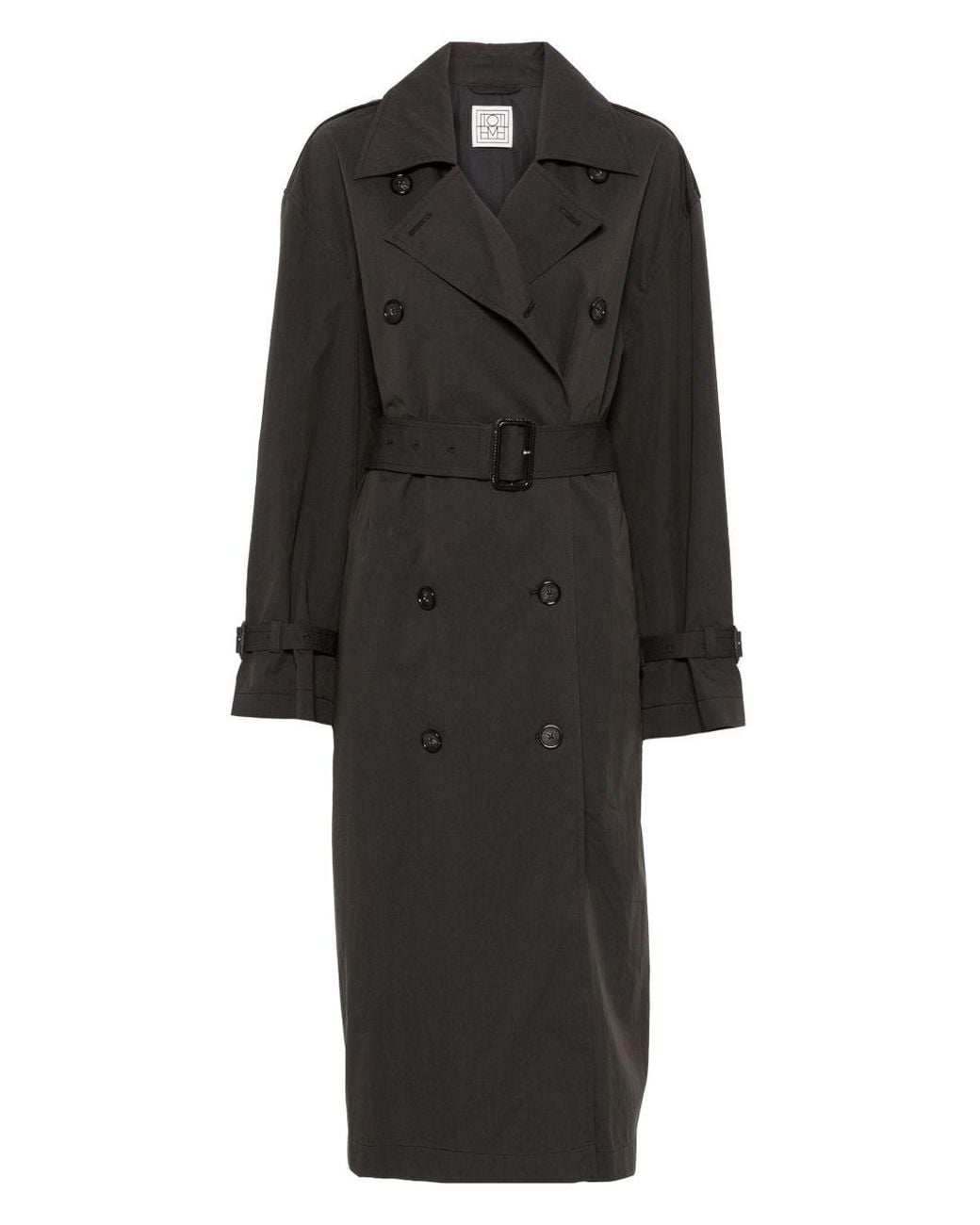 Totême  Black Cotton Blend Trench Coat