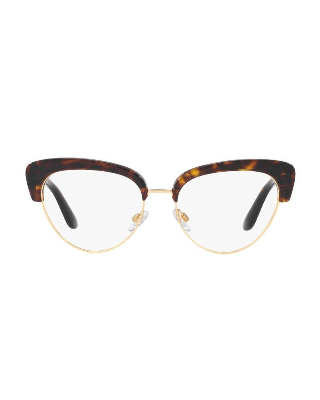 Dolce & Gabbana Brown Eyeglasses Cat Eye Full Rim, Havana Frame And Clear Demo Lens Dg3247502