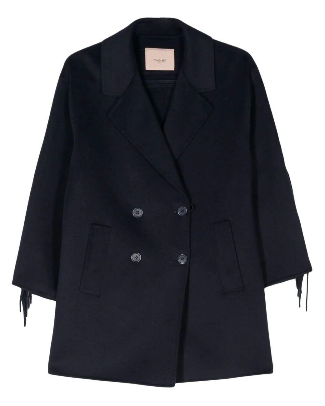 Twin Set Double Breasted Coat in Blue | Lyst