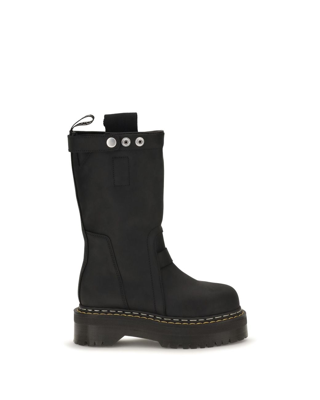 Rick Owens Black Quad Sole Pull-On Boots Upper: Nubuck; Sole: Rubber