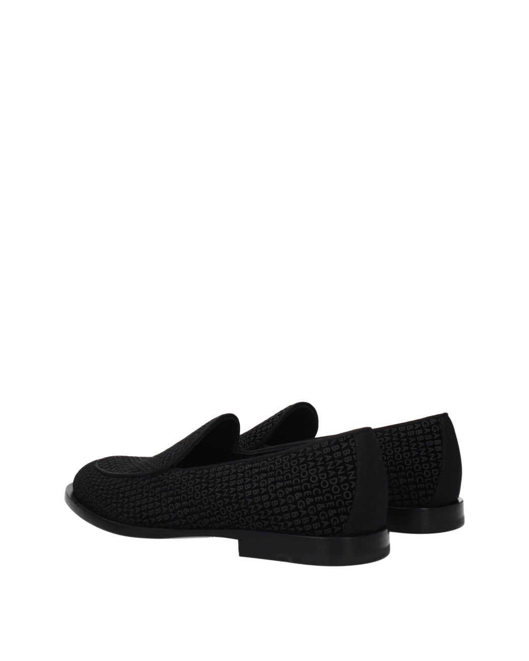 Dolce & Gabbana Black Velvet Logo Loafers for men