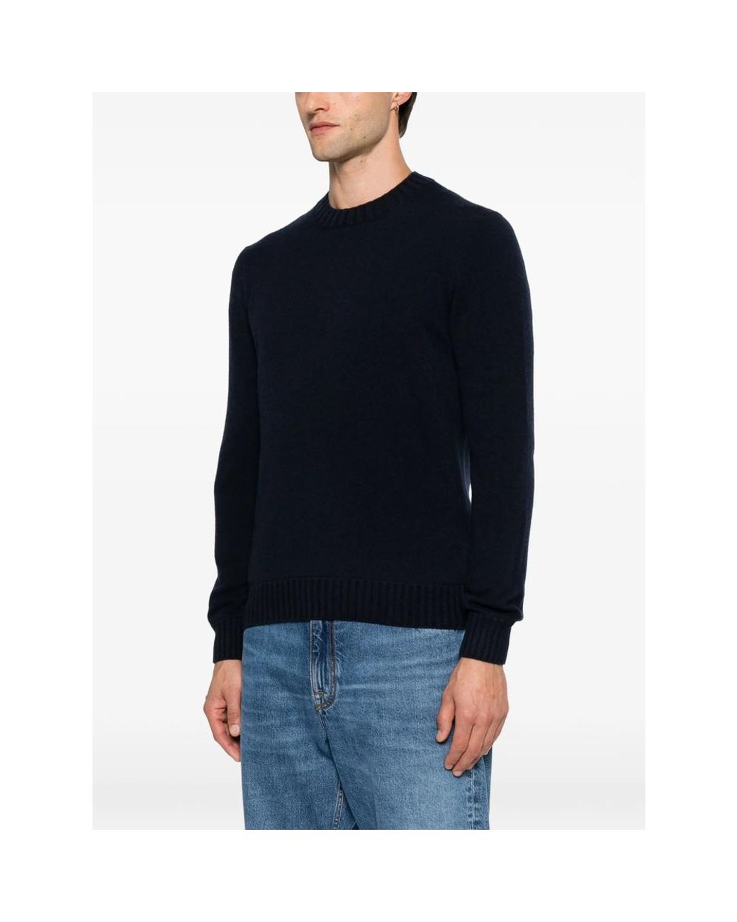Magazzino Ricambi Black Crew-Neck Sweater for men