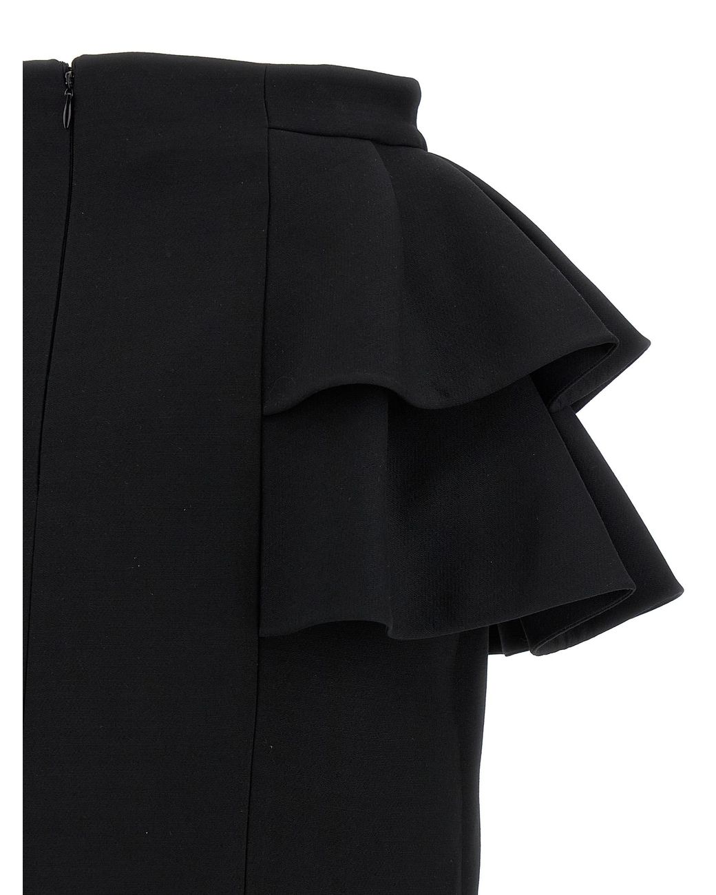 Valentino Garavani Black Crepe Couture Skirt Virgin Wool Silk