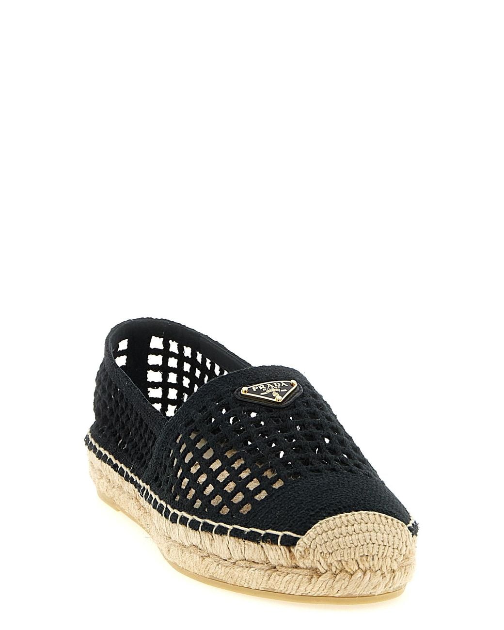 Prada Black Cotton Espadrilles Shoe