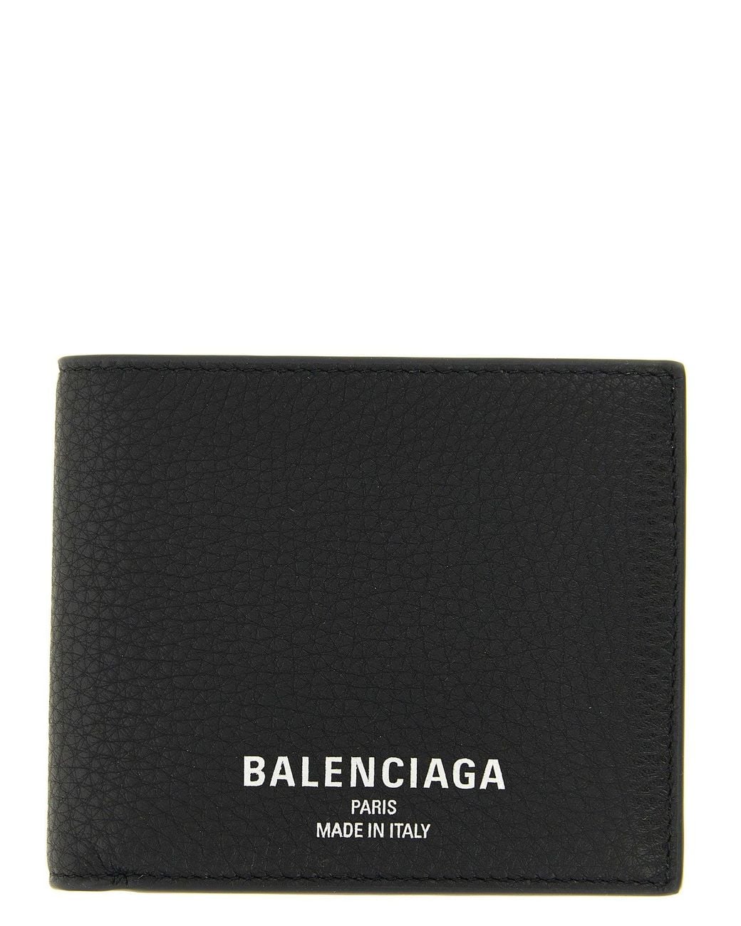 Balenciaga Black Calf Leather Bifold Wallet for men