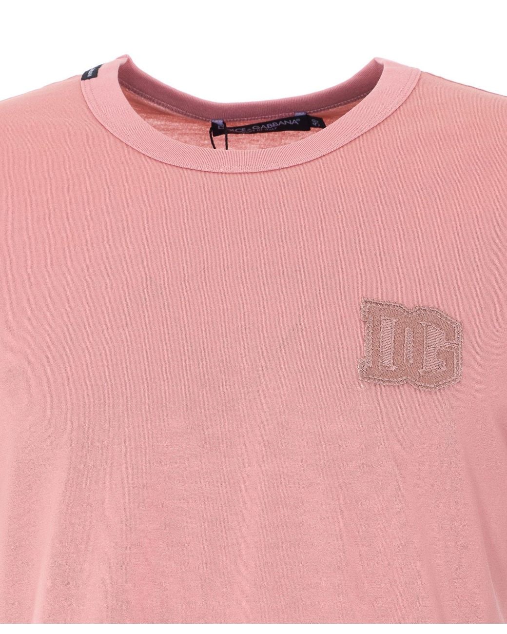 Dolce & Gabbana Pink Dg Patch T-Shirt for men