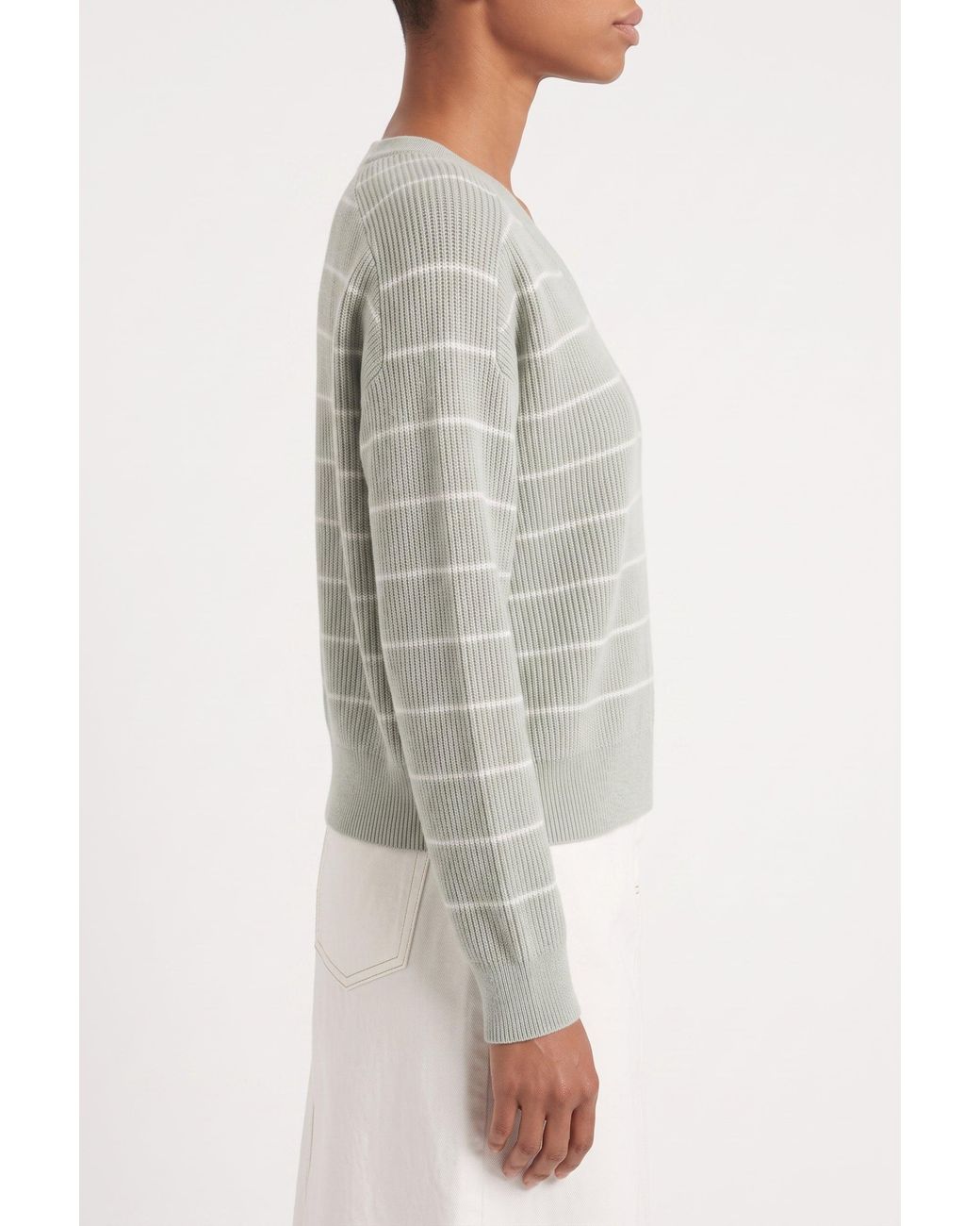 Brunello Cucinelli Gray Light Striped Sweater