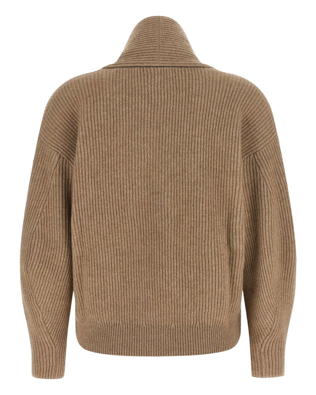 Brunello Cucinelli Natural English Rib Cashmere Sweater