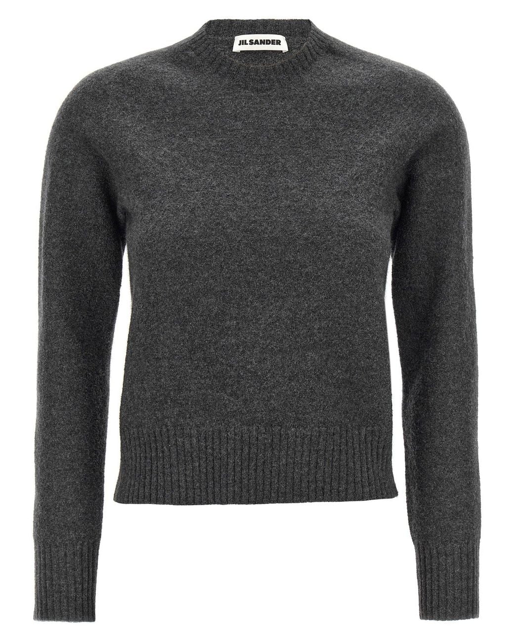 Jil Sander Gray Superfine Wool Sweater — Charcoal