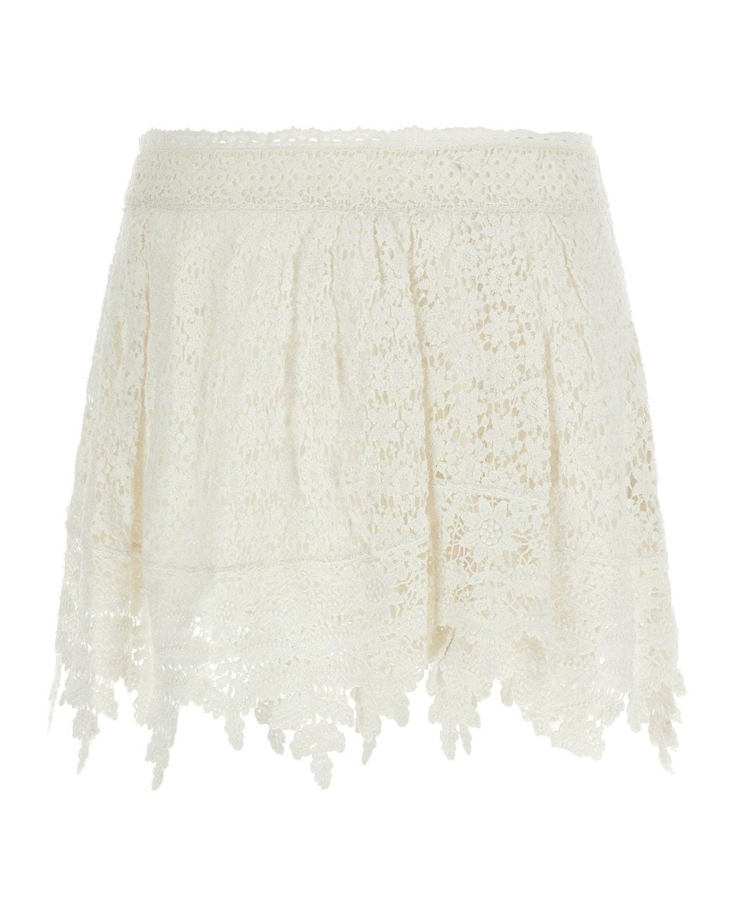 Isabel Marant White Crochet Cotton Skirt