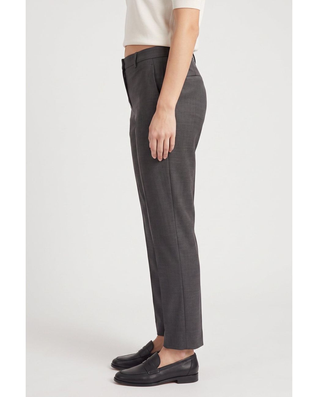 Brunello Cucinelli Gray Dark Linen Blend Trousers