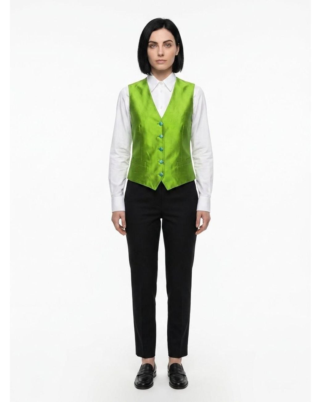 Dolce & Gabbana Green Elastane Waistcoat Clothing