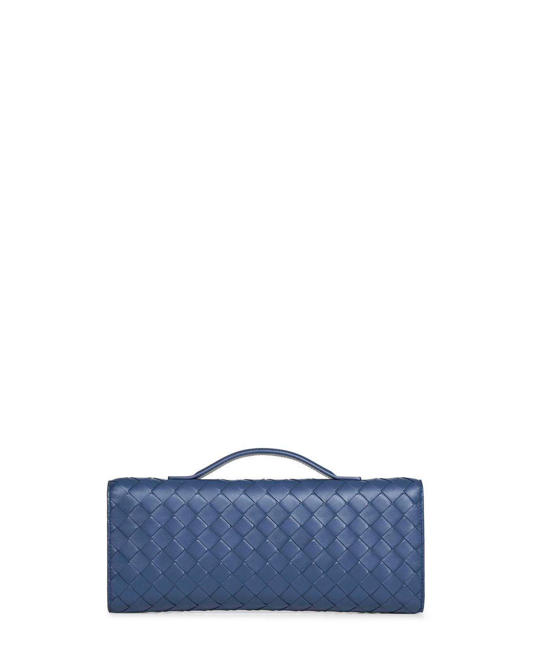 Bottega Veneta Blue Venezia Andiamo Clutch Top Handle Clutch Bag