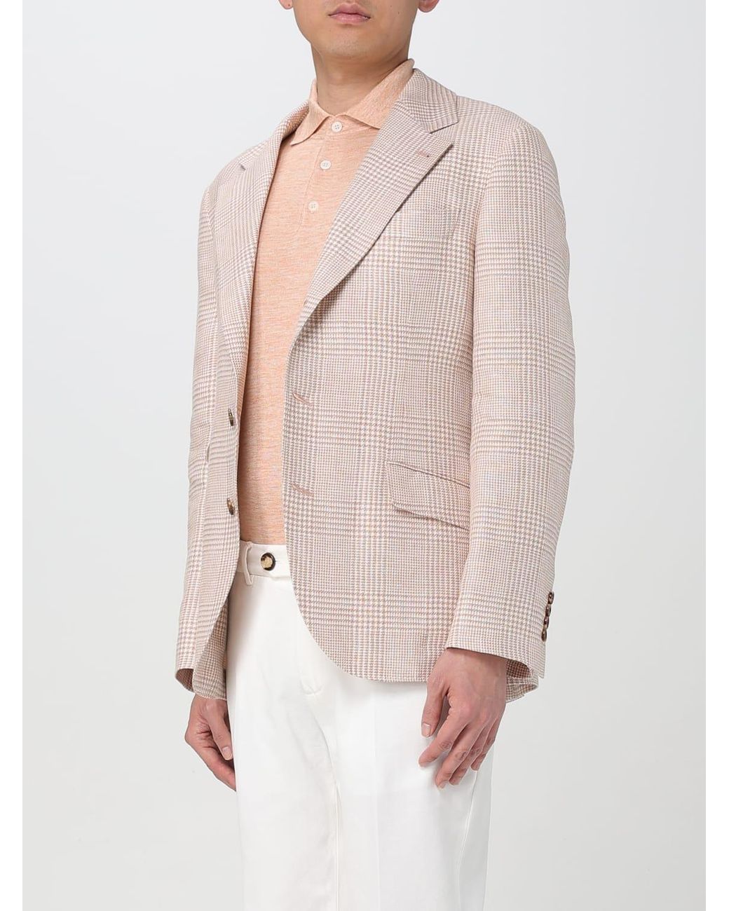 Brunello Cucinelli Natural Light Wool Linen Blazer for men