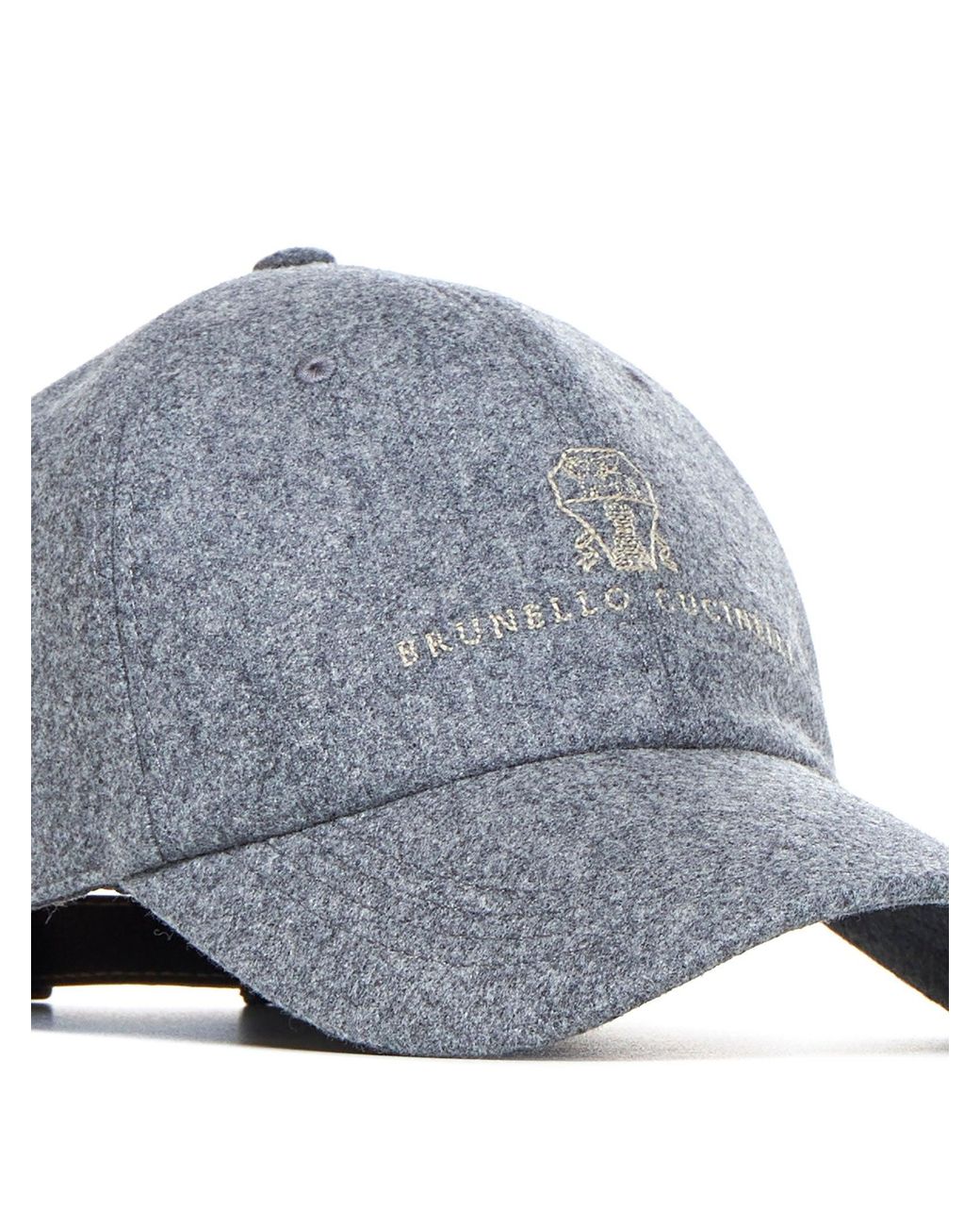 Brunello Cucinelli Gray Wool Baseball Cap for men