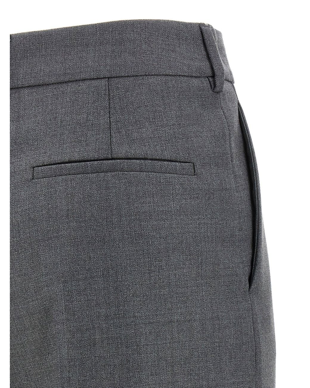 Valentino Garavani Gray Virgin Wool Wide-Leg Trousers