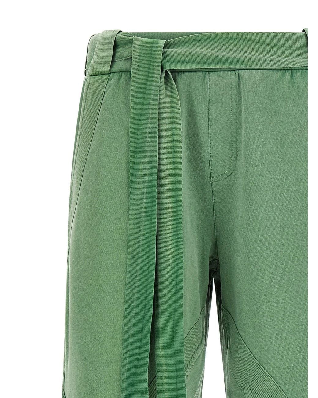 Split Job Design The Attico Trompe L'Oeil Front Split Trousers in Green | Lyst