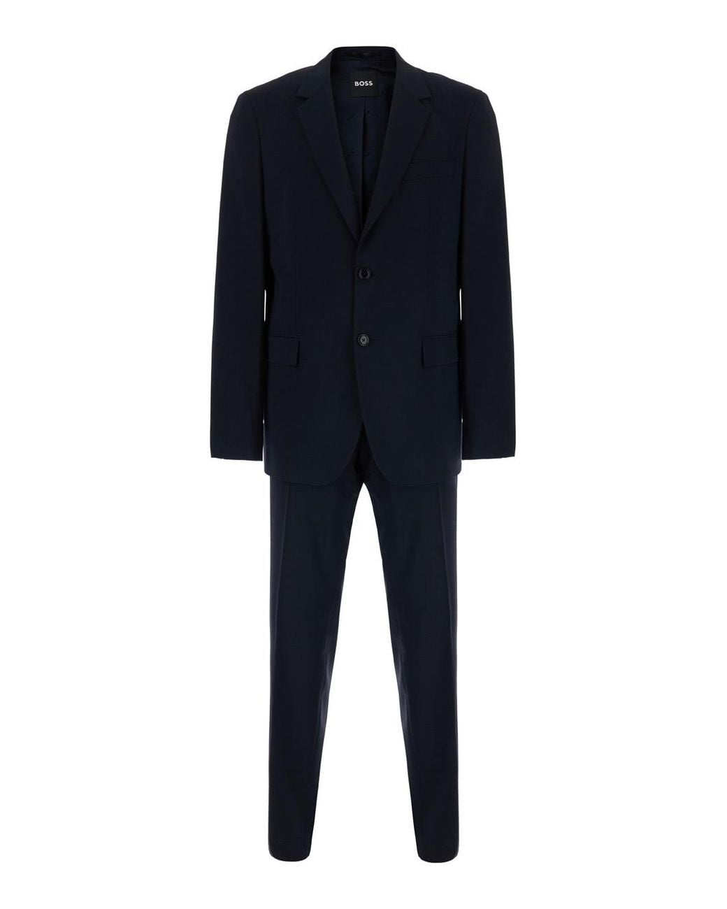 Boss Blue Hugo Boss Single-Breasted Wool Suit for men