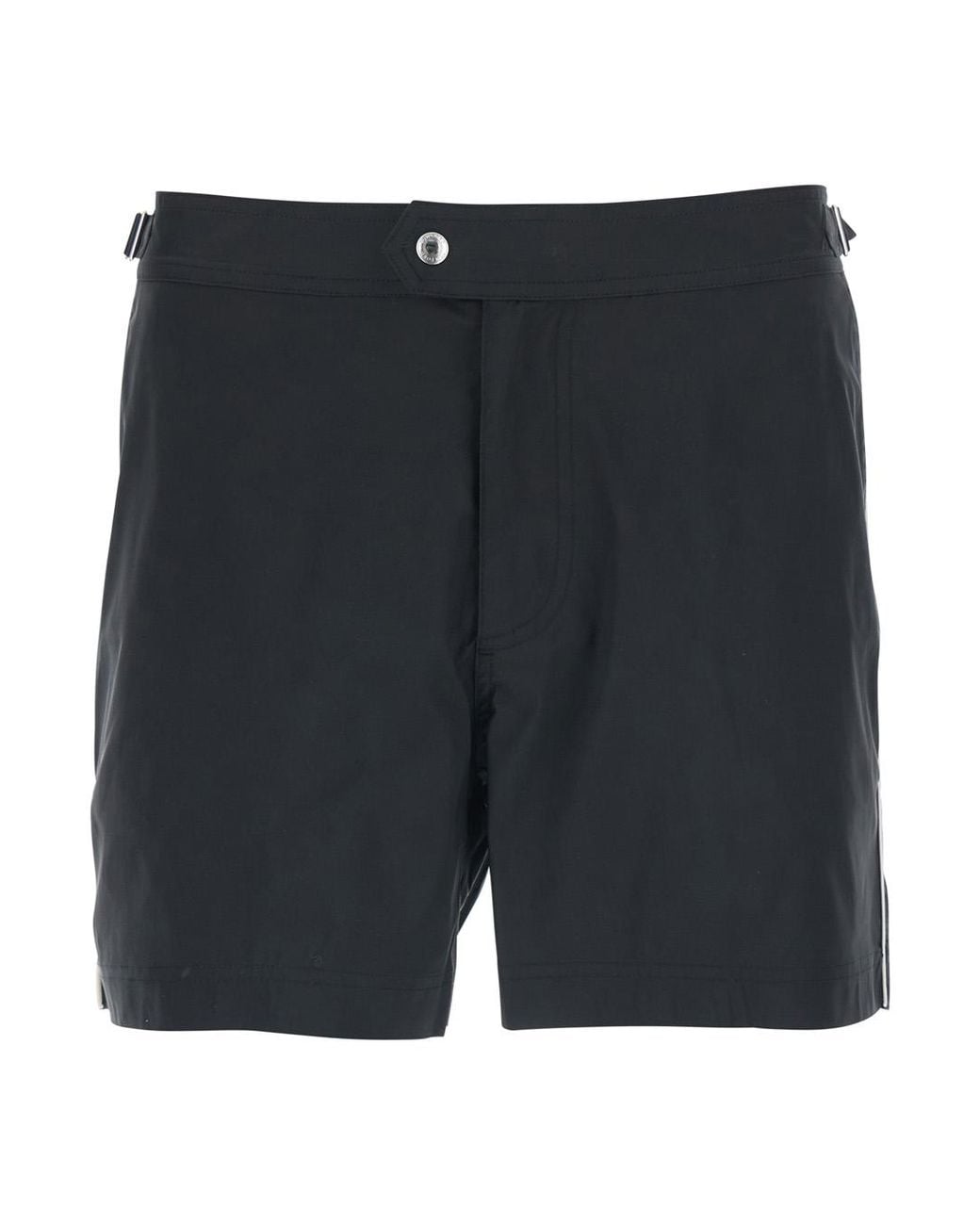 Tom Ford Black Swim Shorts With Side Buckled Strap Details for men