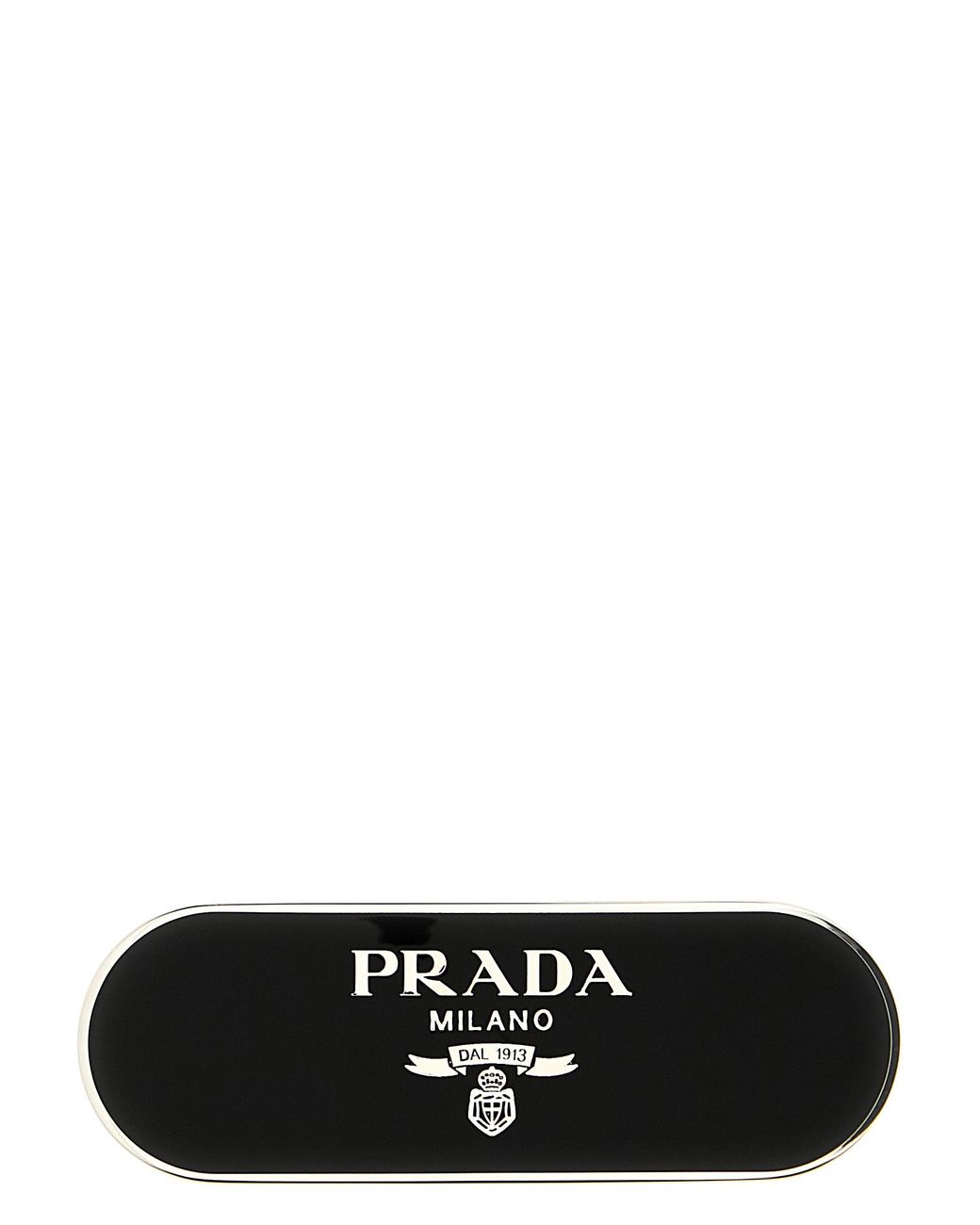 Prada Black Stainless Steel Hair Clip Accessory