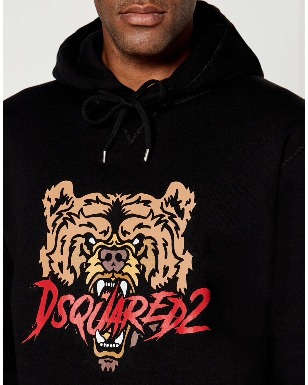 DSquared² Blue Angry Bear Logo Cool Fit Hoodie Clothing Knitwear for men