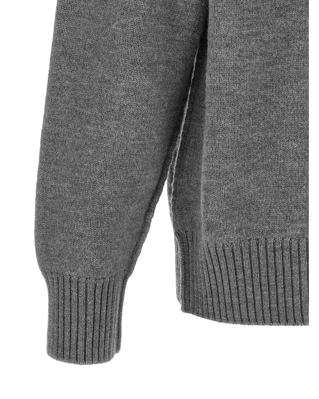 AMI Gray Wool Cardigan Clothing for men