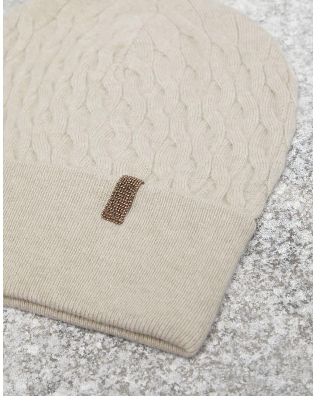 Brunello Cucinelli Gray Cable Knit Hat