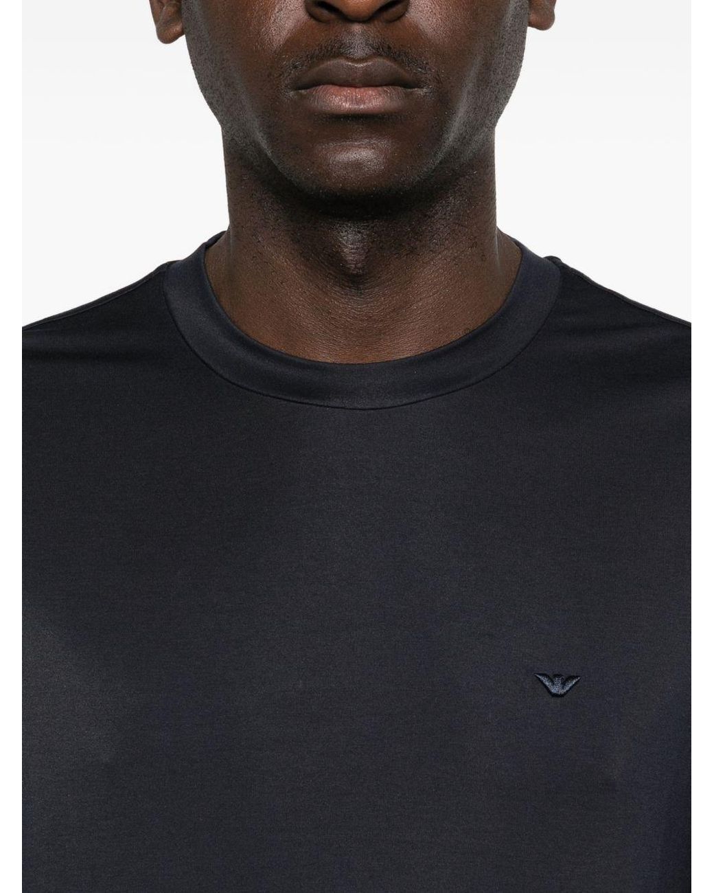 Emporio Armani Black Modal And Silk Blend T-Shirt