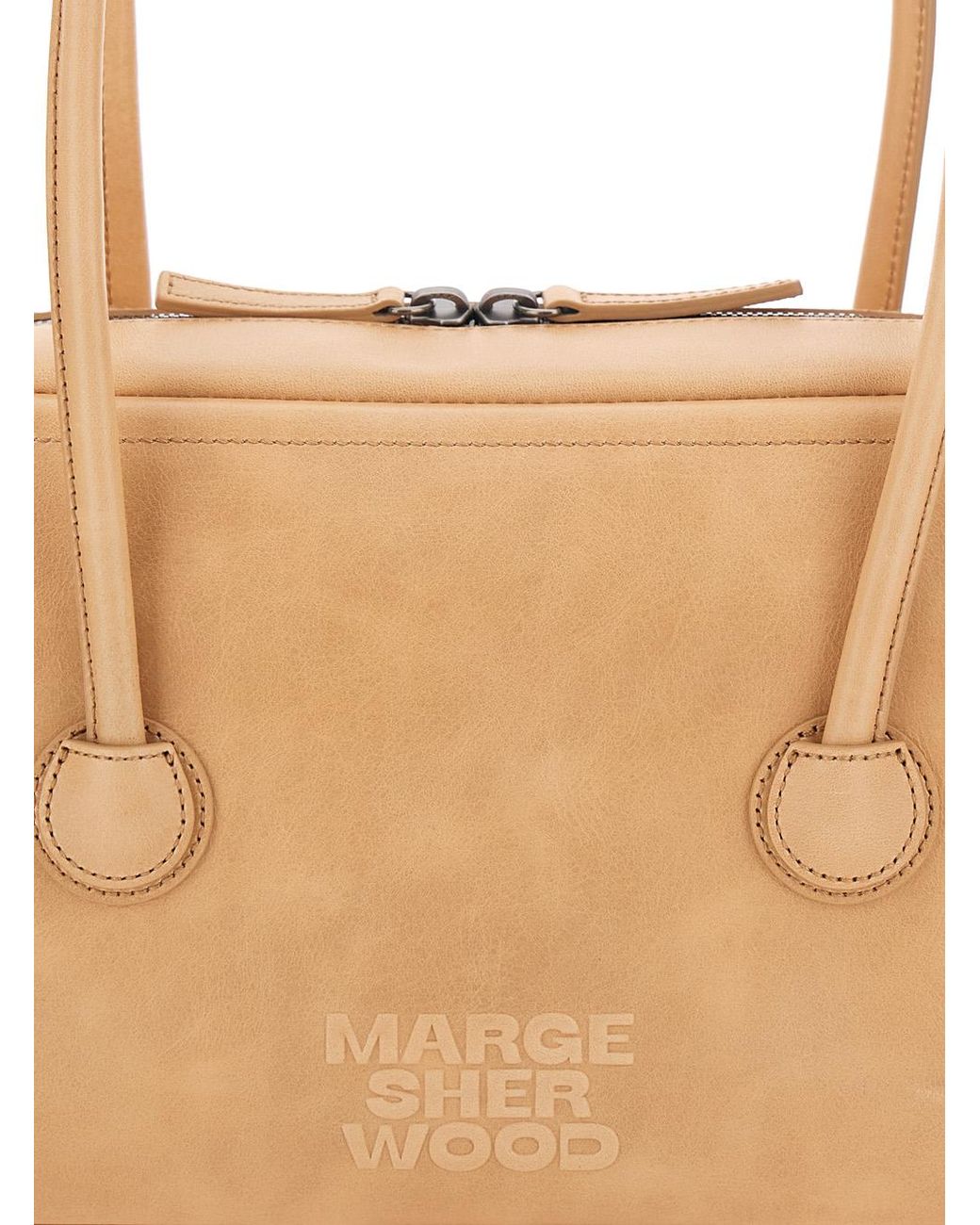 MARGE SHERWOOD Natural Shoulder Bag Soft Boston Small With Elegant Design