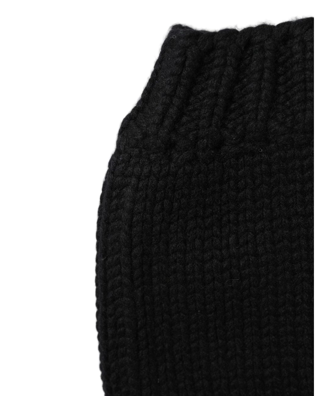 Dolce & Gabbana Black Cashmere Knitted Ribbed Cuff Beanie Hat for men