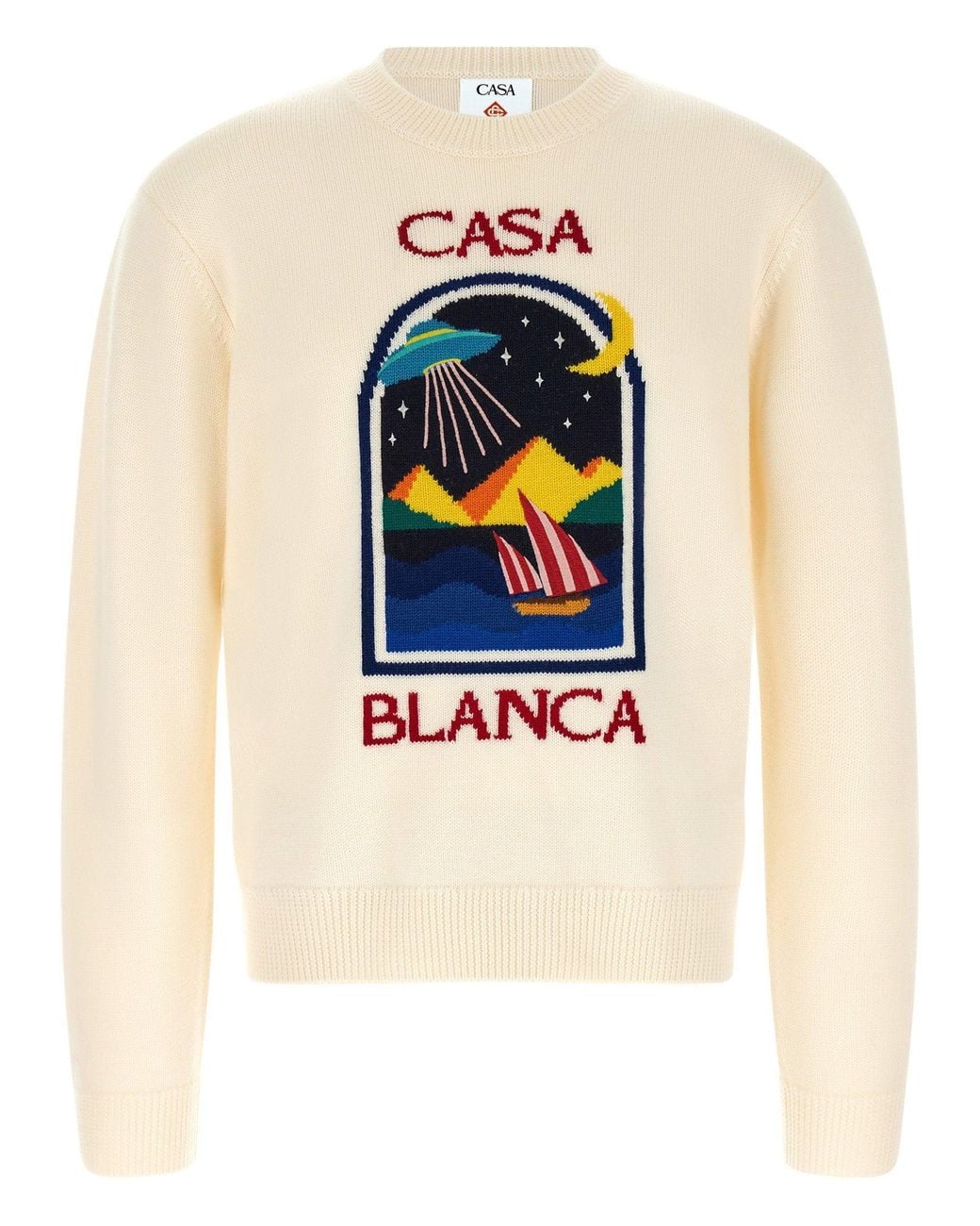 Casablanca Blue Pyramid Abduction Intarsia Sweater for men