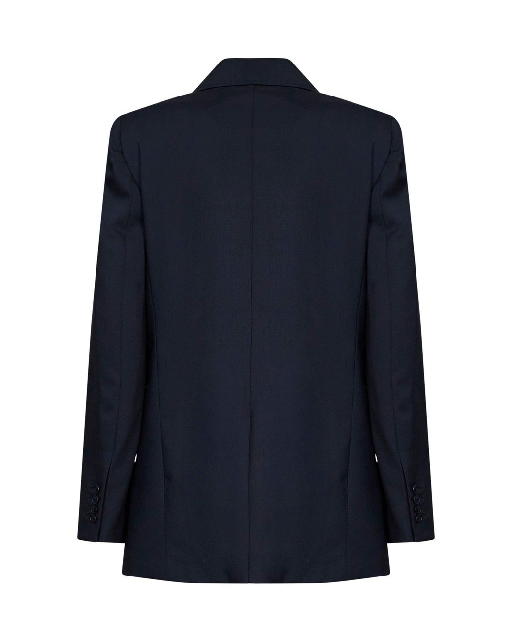 Max Mara Blue Single-Breasted Blazer Mstassenzi Virgin Wool Jacket