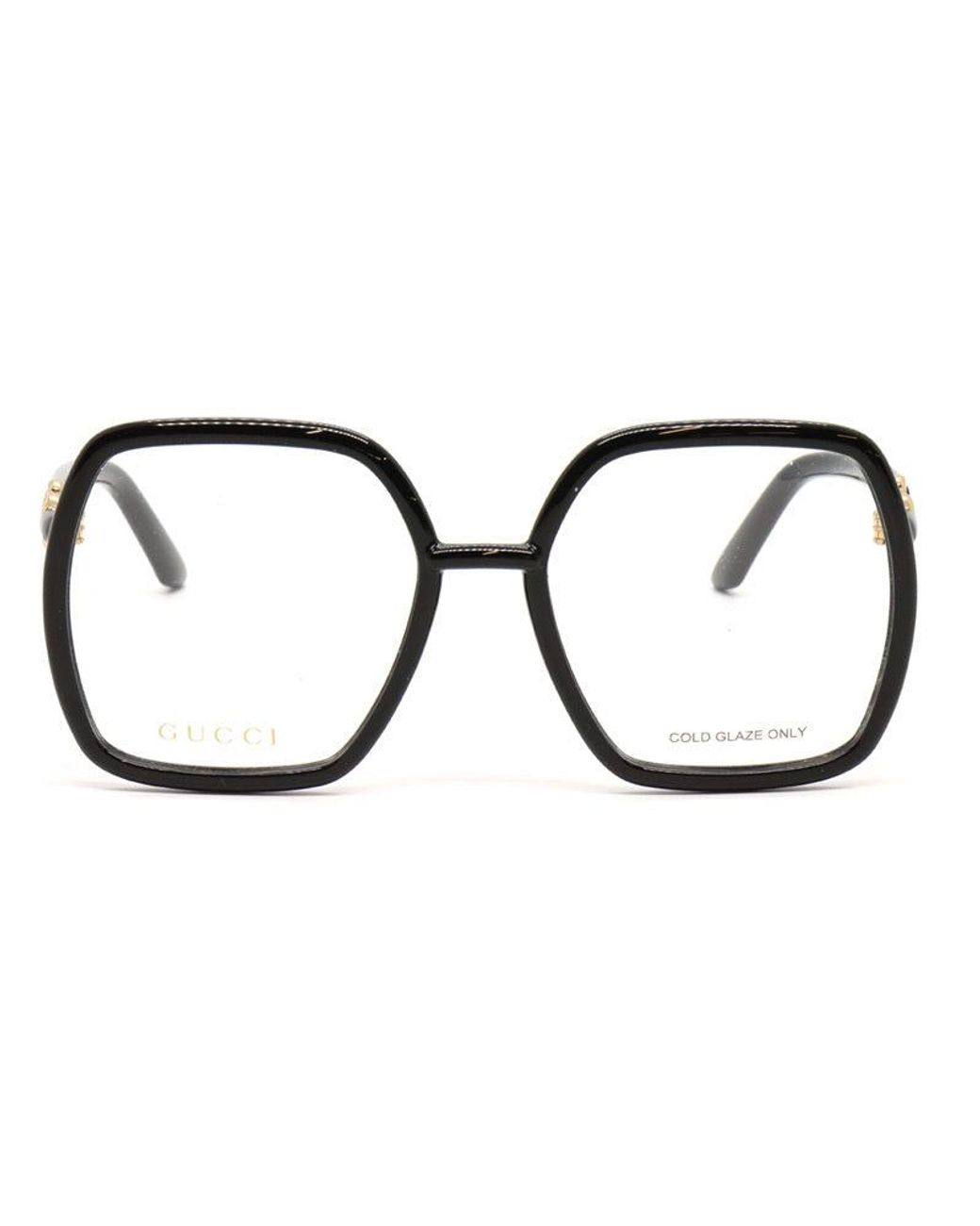 Gucci Metallic Eyeglasses Rectangle Full Rim, Frame And Clear Demo Lenses Lens Gg0890O001 Sunglasses
