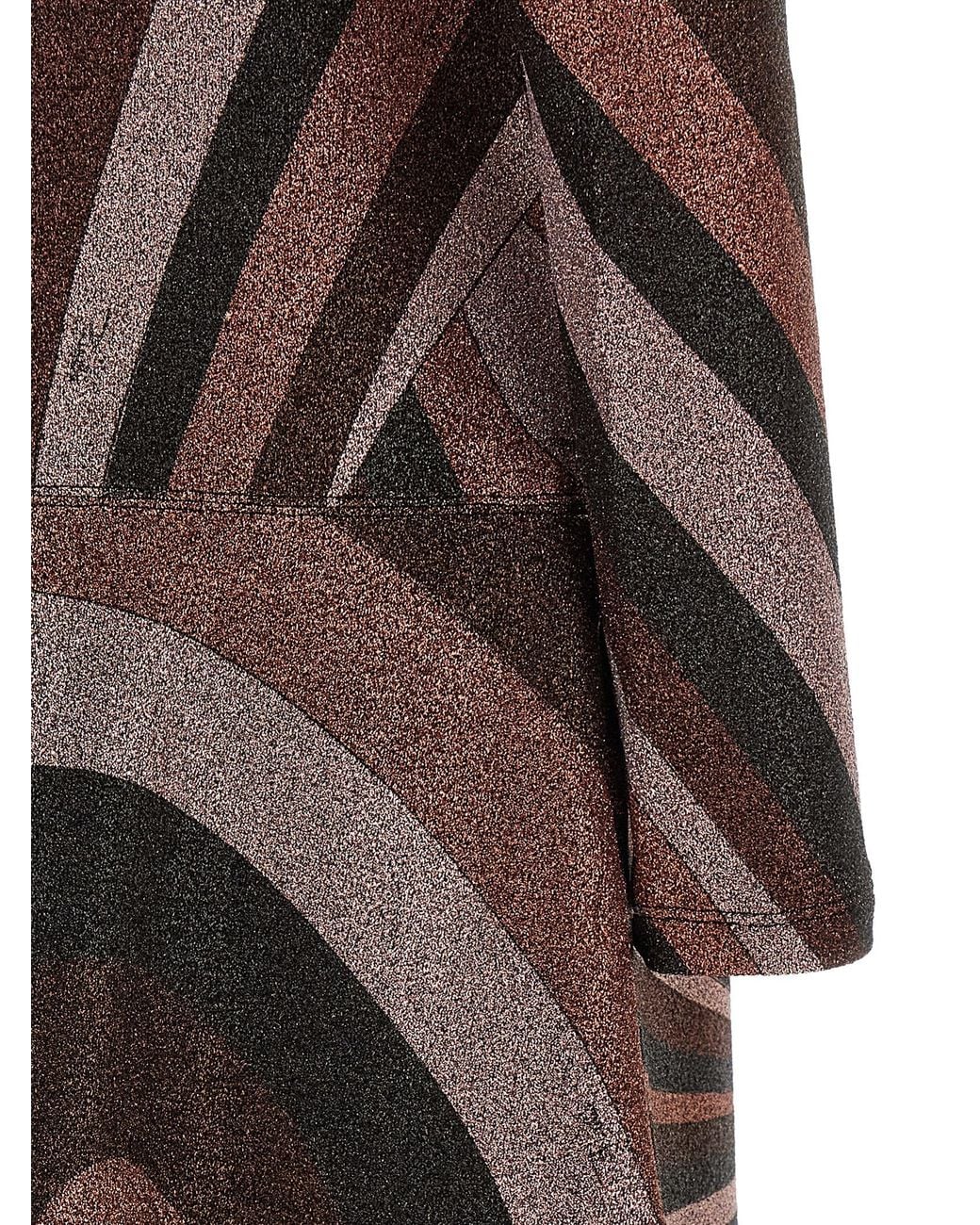 Emilio Pucci Brown Polyamide Midi Dress