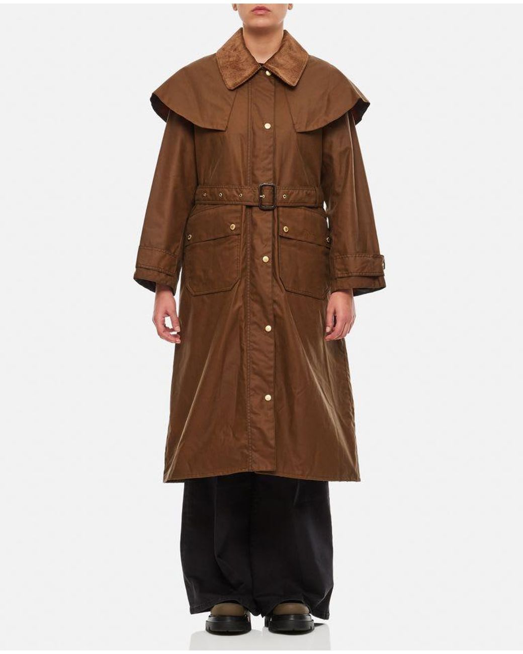 Barbour Fellbeck Waxed Cotton Trench Coat in Brown Lyst UK
