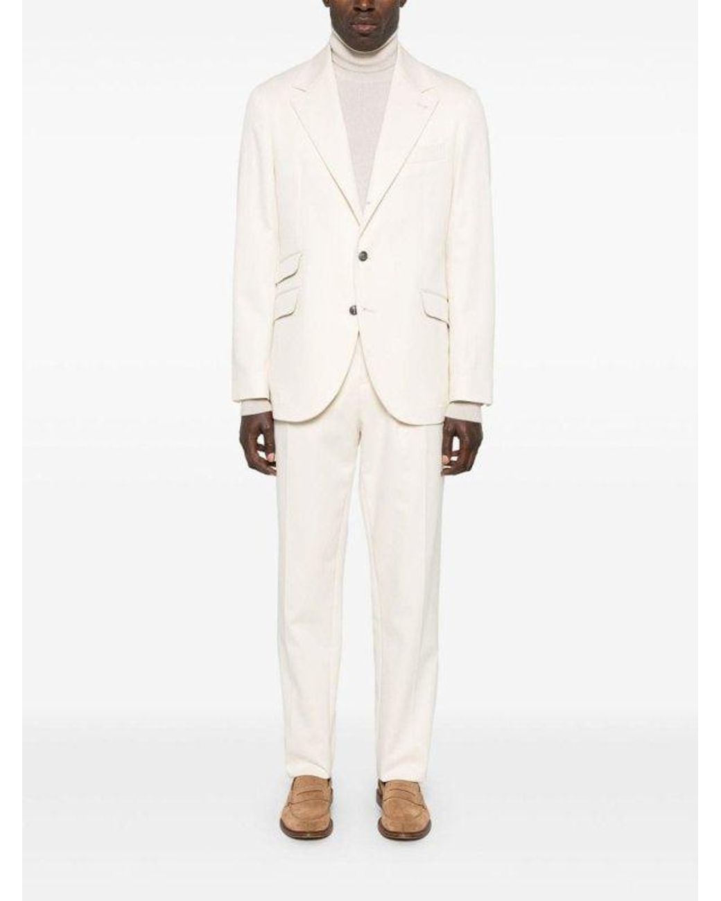 Brunello Cucinelli White Beige Cotton Two for men