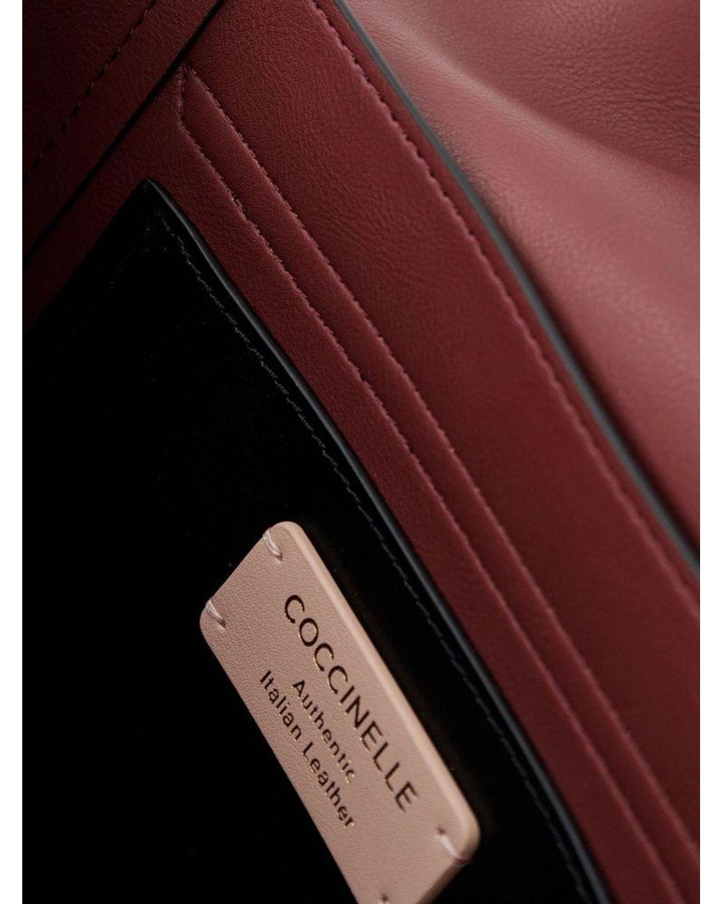 Coccinelle Black Handbag- Calf Split Leather Bags Handbags