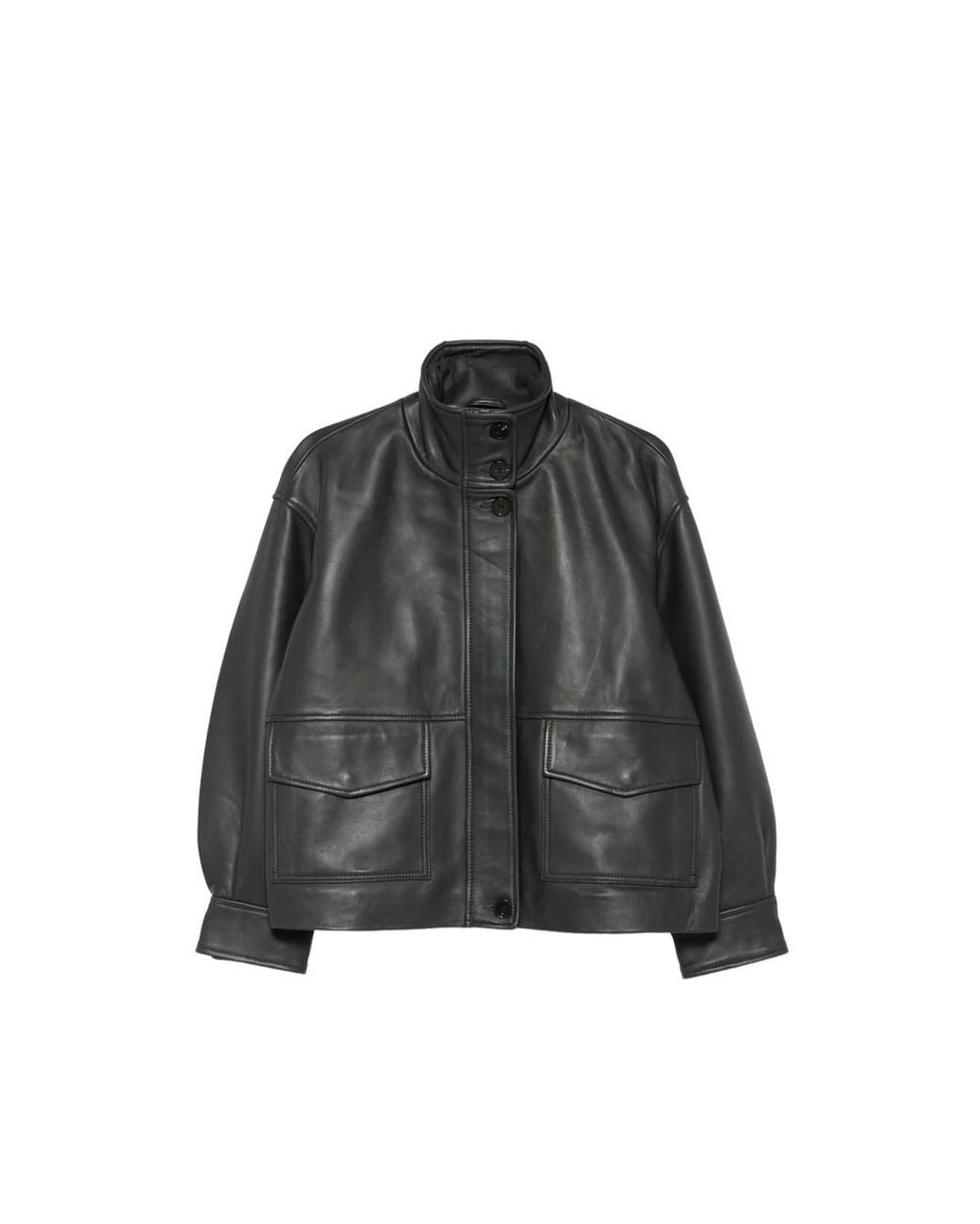Sessun Black Leather Jacket Lambskin