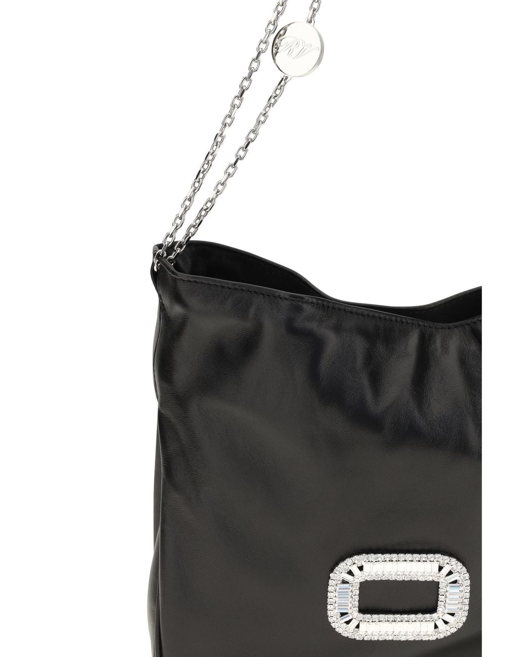 Roger Vivier White Handbag Pilgrim Mini Calfskin Calf Leather Shoulder Bags