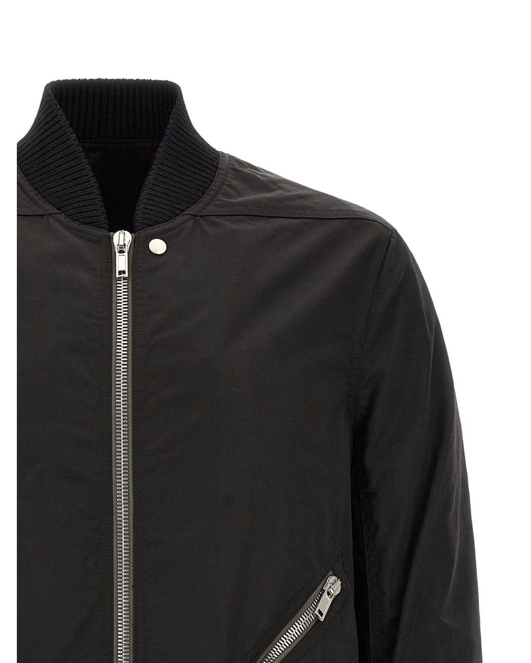 Rick Owens Black Structured Bomber Jacket