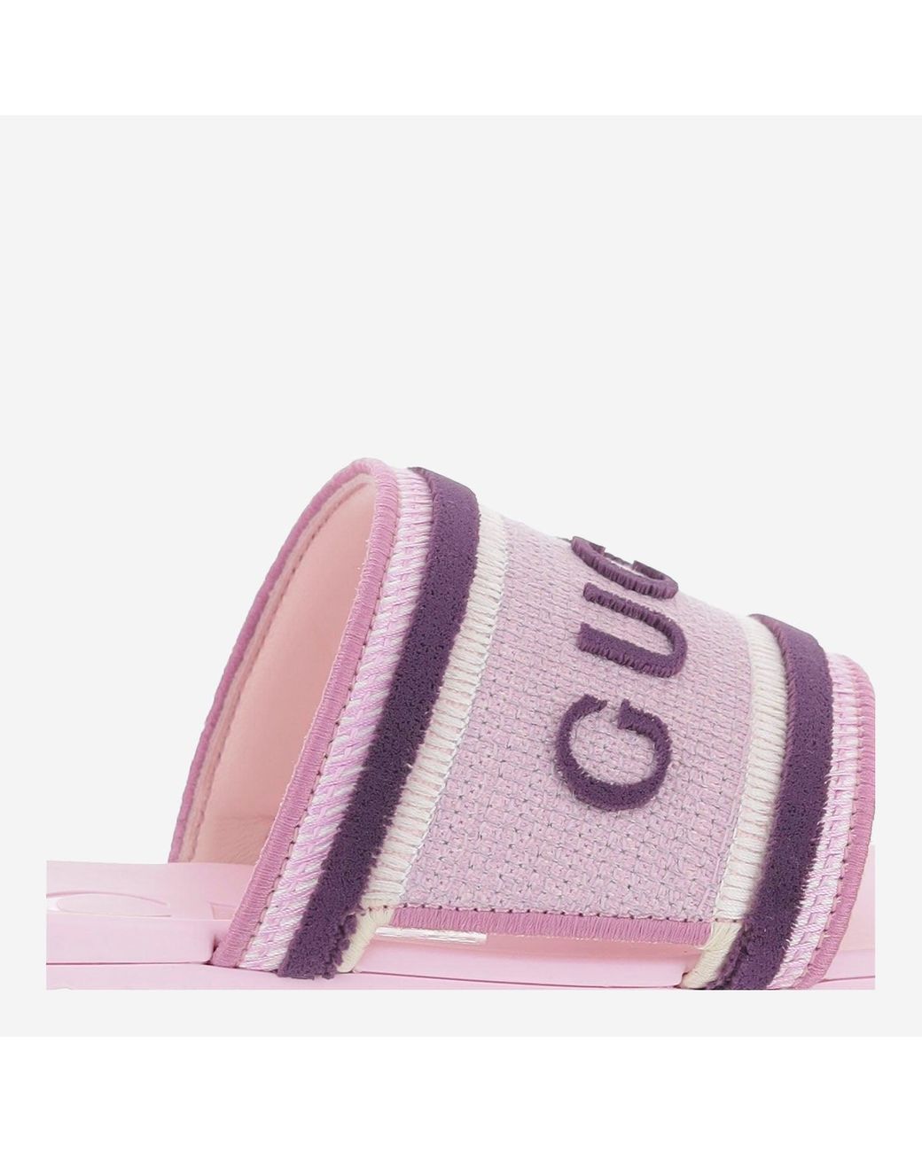 Gucci Pink Slider Sandals Cotton