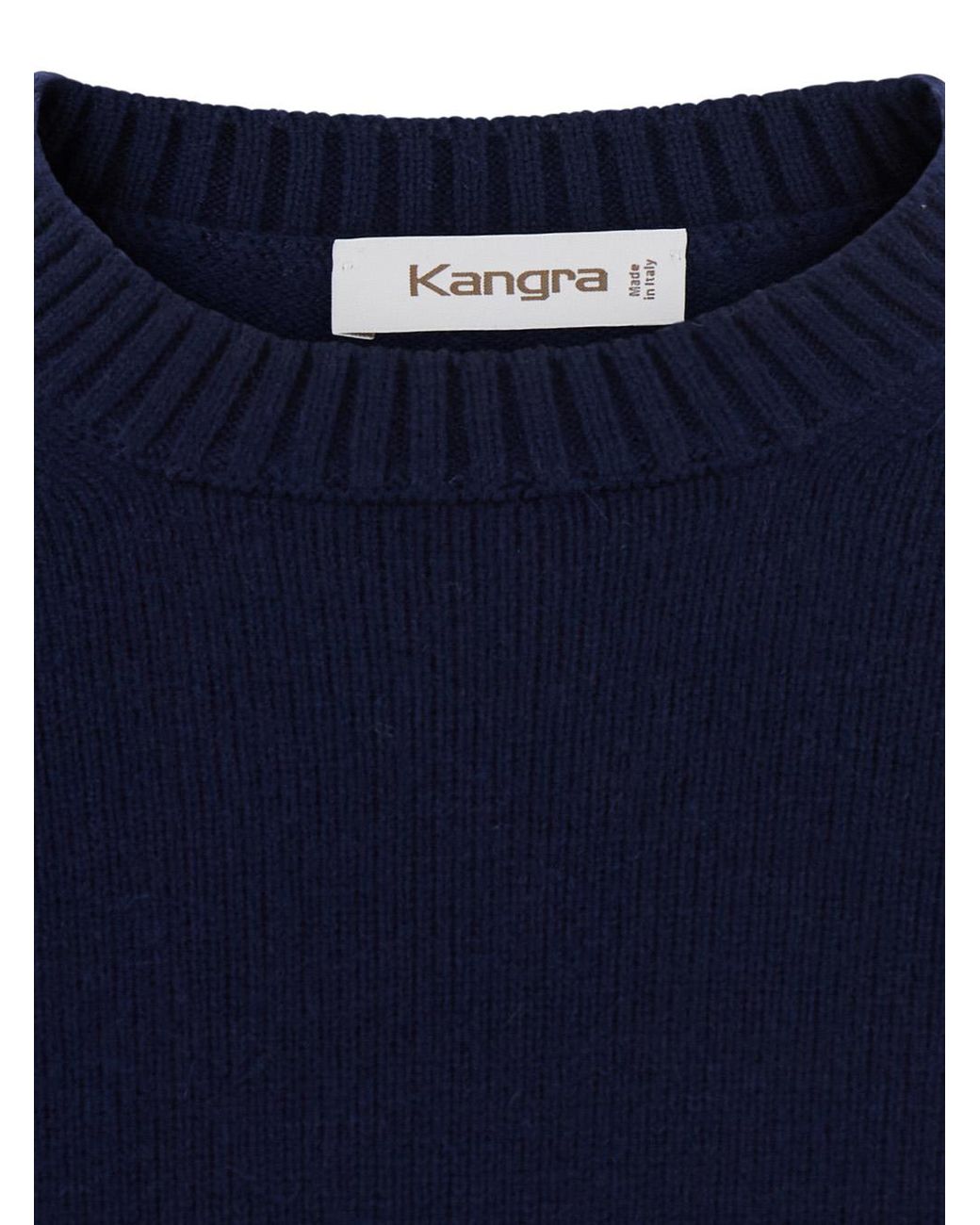 Kangra Blue Crewneck Sweater Wool-Cashmere Tops for men