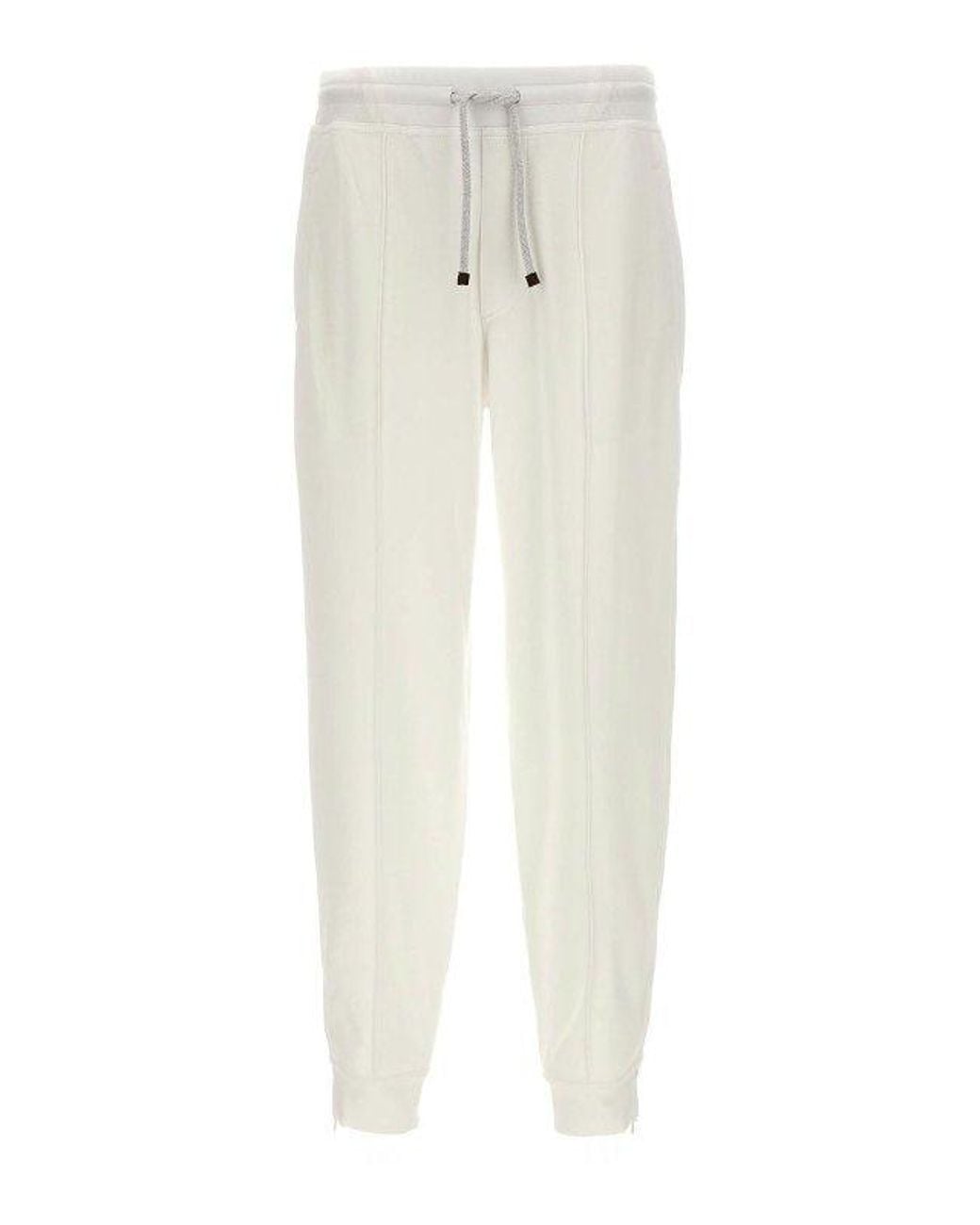Brunello Cucinelli White Off Tailored Trousers for men